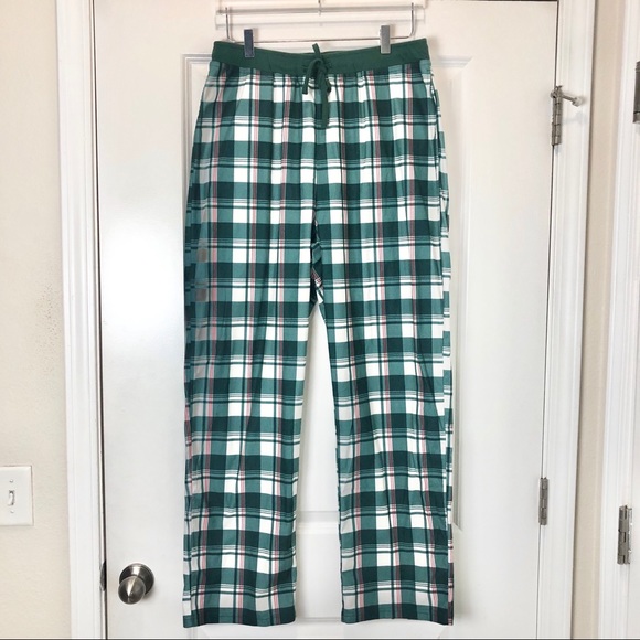 mens green plaid pajama pants